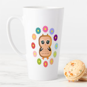 cute owl Wild animals hoot Latte Mug