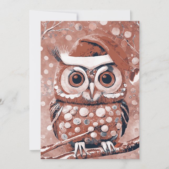Cute Owl Winter Days Blank  Holiday Card (Front)