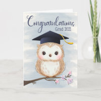 Cute Owl with Graduation Hat for Happy Graduation