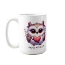 Cute Owl You Need is Love Mug Cups