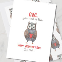 Cute Owl You Need is Love Valentine's Day