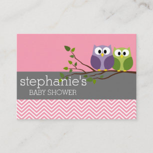 Cute Owls Baby Shower Games - Diaper Raffle Enclosure Card
