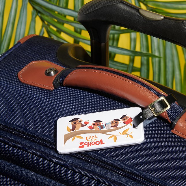 Cute Owls Back to School Graduation  Luggage Tag (Creator Uploaded)