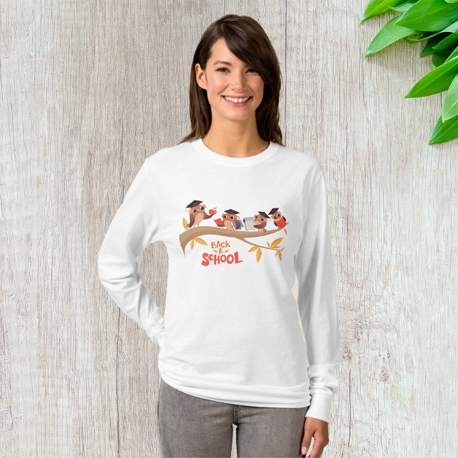 Cute Owls Back to School Graduation  T-Shirt (Creator Uploaded)