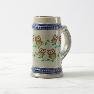 Cute owls beer stein