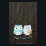Cute Owls Bride and Groom - Happily Ever After Tea Towel<br><div class="desc">This cute owls kitchen hand towel makes a fun gift for weddings,  bridal showers and anniversaries. Nervous owl groom with bow tie and bride wearing veil. The text can be personalized with the names of the bride and groom. A fun house warming gift for newlyweds.</div>