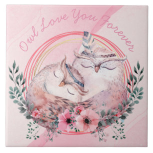 Cute Owls Ceramic Tile