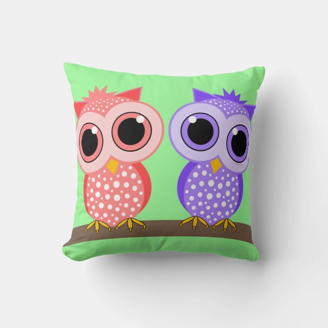cute owls cushion (Front)