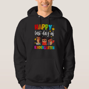 Cute Owls Happy Last Day Of Kindergarten Graduatio Hoodie