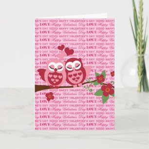 Cute Owls in Love Happy Valentine's Day Gifts Holiday Card