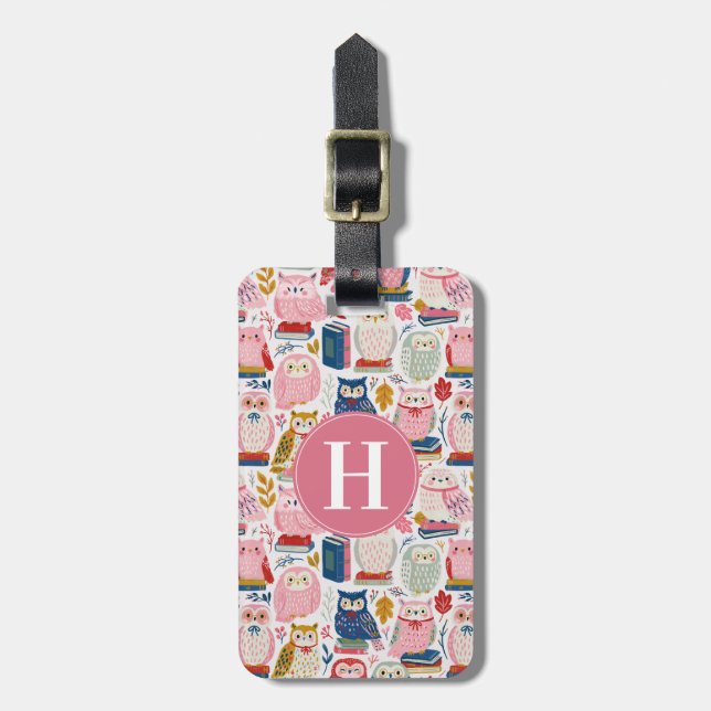 Cute Owls Luggage Tag (Front Vertical)