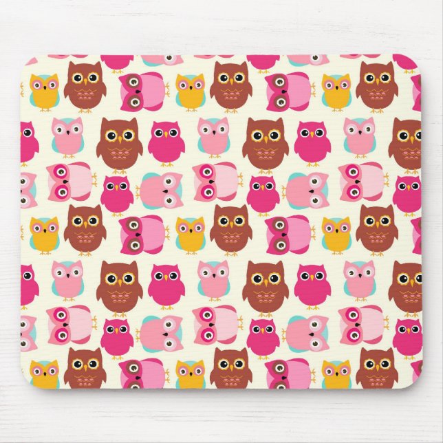 Cute Owls Mouse Pad (Front)