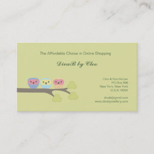 Cute Owls Online Shop Etsy Fashion Business Cards