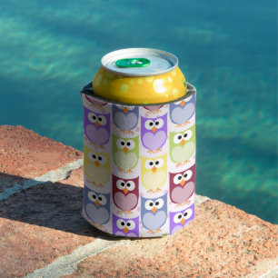 Cute Owls, Owl Pattern, Baby Owls, Colourful Owls Can Cooler