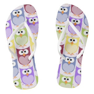 Cute Owls, Owl Pattern, Baby Owls, Colourful Owls Jandals