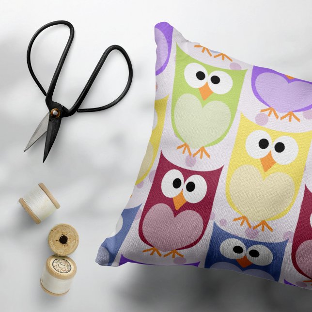 Cute Owls, Owl Pattern, Baby Owls, Colourful Owls Pillowcase (Creator Uploaded)