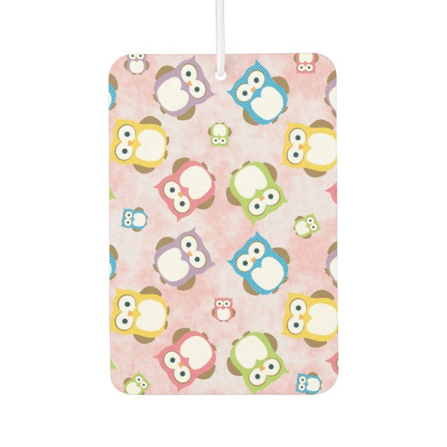 Cute Owls, Owl Pattern, Colourful Owls, Baby Owls Car Air Freshener (Front)