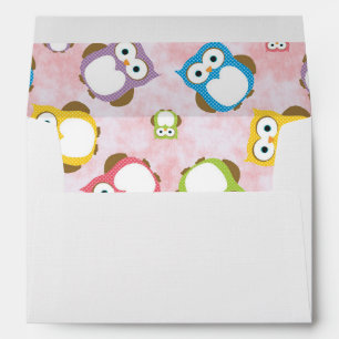 Cute Owls, Owl Pattern, Colourful Owls, Baby Owls Envelope