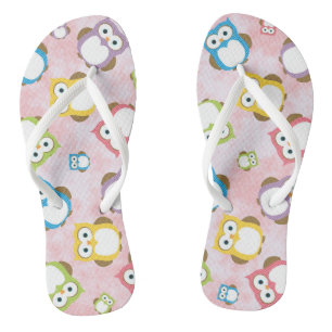 Cute Owls, Owl Pattern, Colourful Owls, Baby Owls Jandals