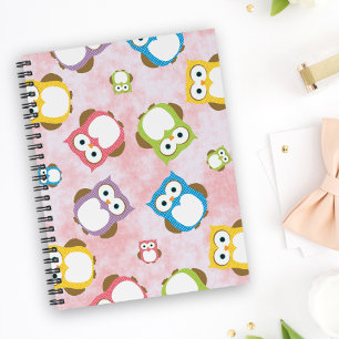Cute Owls, Owl Pattern, Colourful Owls, Baby Owls Notebook