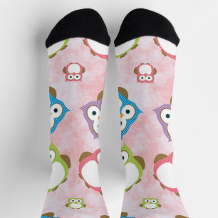Cute Owls, Owl Pattern, Colourful Owls, Baby Owls Socks