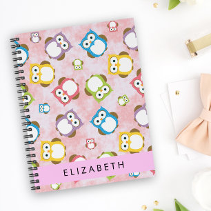 Cute Owls, Owl Pattern, Colourful Owls, Your Name Planner