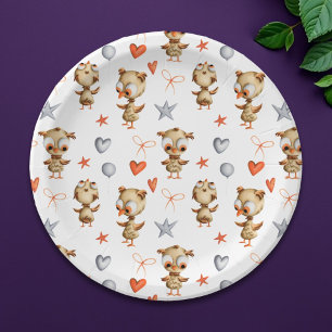 Cute Owls Party Paper Plates