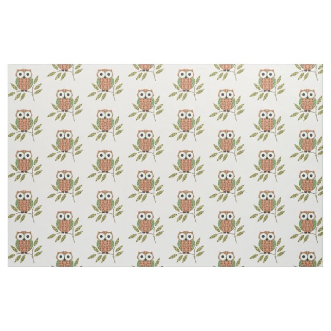 Cute  Owls Pattern Fabric (Fat Quarter)