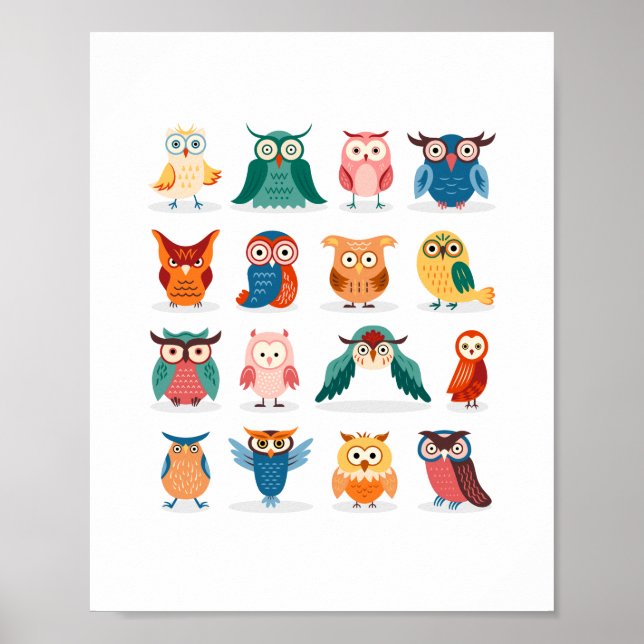 Cute Owls Poster (Front)