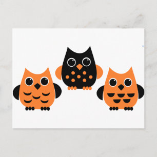 Cute Owls say BOO! Postcard