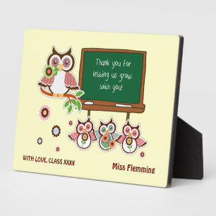 Cute Owls Teacher Appreciation Custom Gift Plaque
