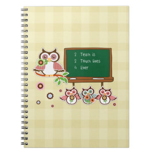 Cute Owls Teacher Appreciation Gift Notebook