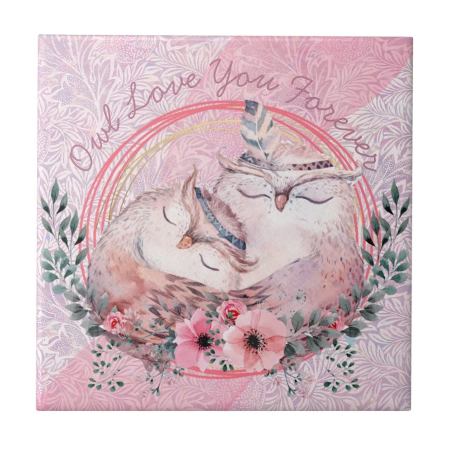 Cute Owls  Tile (Front)