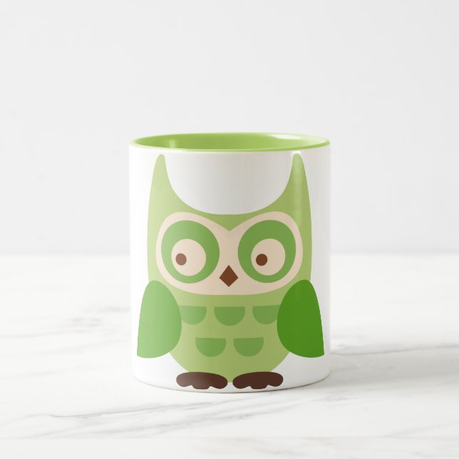 Cute Owls Two-Tone Coffee Mug (Center)