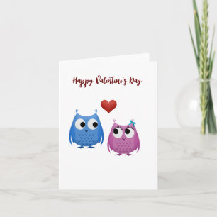 Cute Owls , Valentine's Day  Card