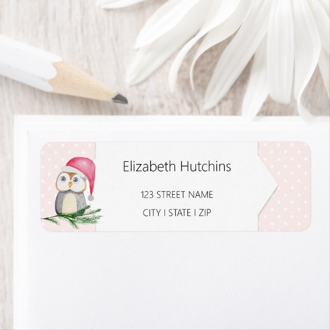 Cute Owls Watercolor Pattern Monogrammed (Insitu)