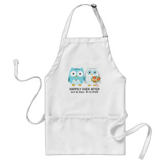 Cute Owls Wedding Newlywed Couple Personalised Standard Apron