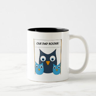 Cute Owls - "World's best Dad!" - Father's Day Two-Tone Coffee Mug