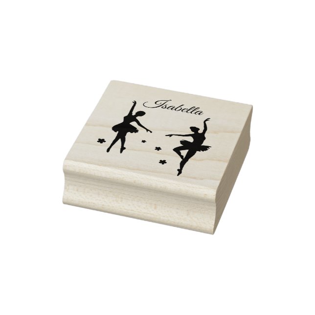 Cute Own Name Ballerina Custom Initial Rubber Stamp (Stamp)