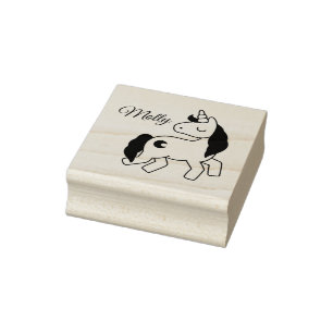 Cute Own Name Unicorn Custom Initial Rubber Stamp