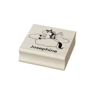 Cute Own Name Unicorn Custom Rubber Stamp