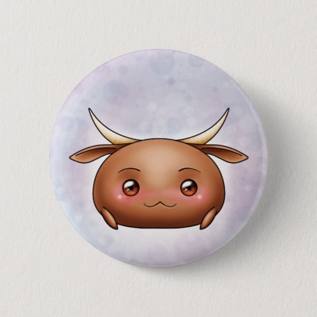 Cute Ox Blob Button (Front)