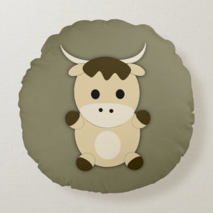 Cute Ox Round Cushion