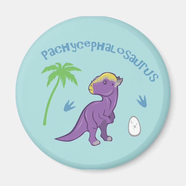 Cute Pachycephalosaurus Magnet (Front)