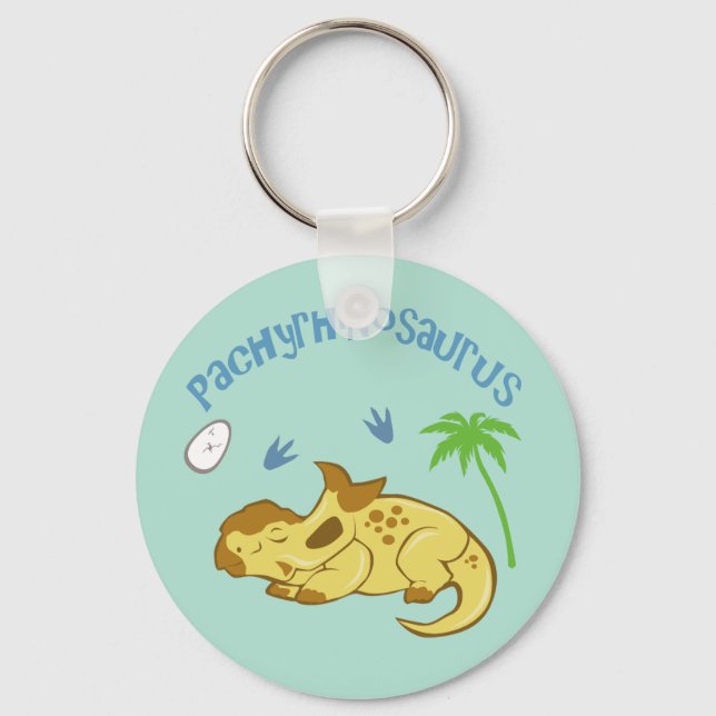 Cute Pachyrhinosaurus Key Ring (Front)