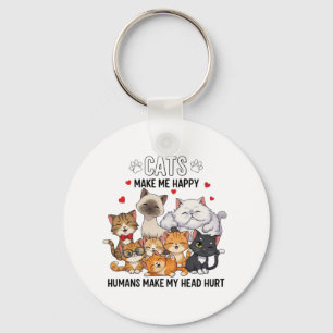 Cute Pack of Happy Cats Key Ring