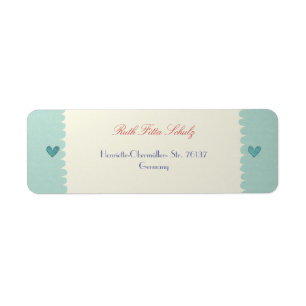 Cute Packaging blue heart adress shipping Labels
