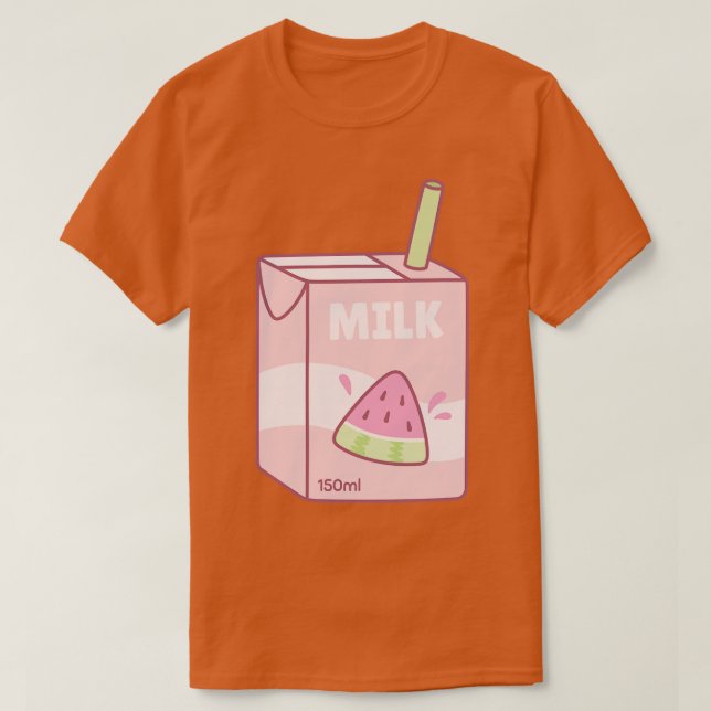 Cute Packet Of Watermelon Milk T-Shirt (Design Front)