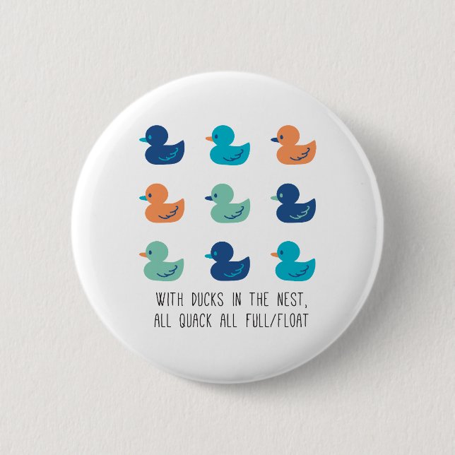 Cute Paddling of Ducks Art II 6 Cm Round Badge (Front)
