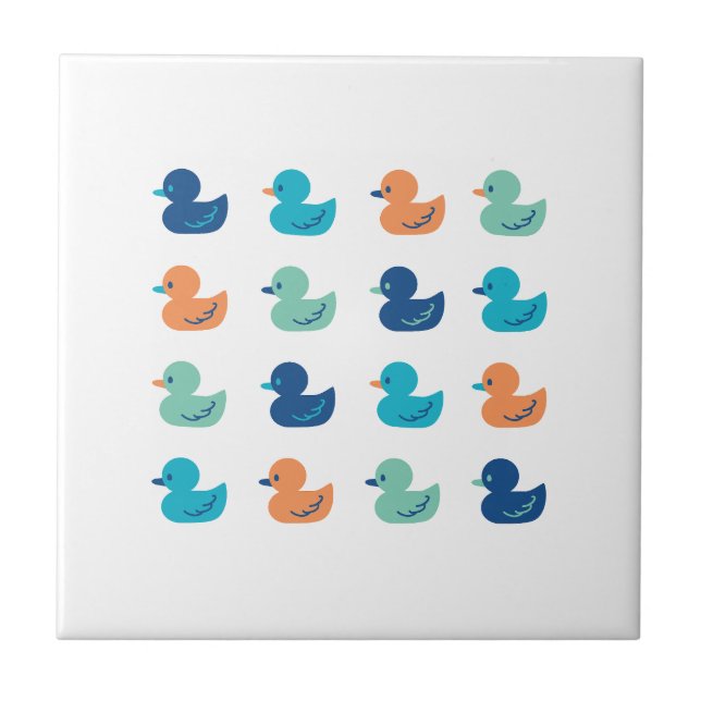 Cute Paddling of Ducks Art Tile (Front)